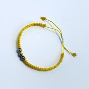 Yellow Macrame with Stainless Steel beads